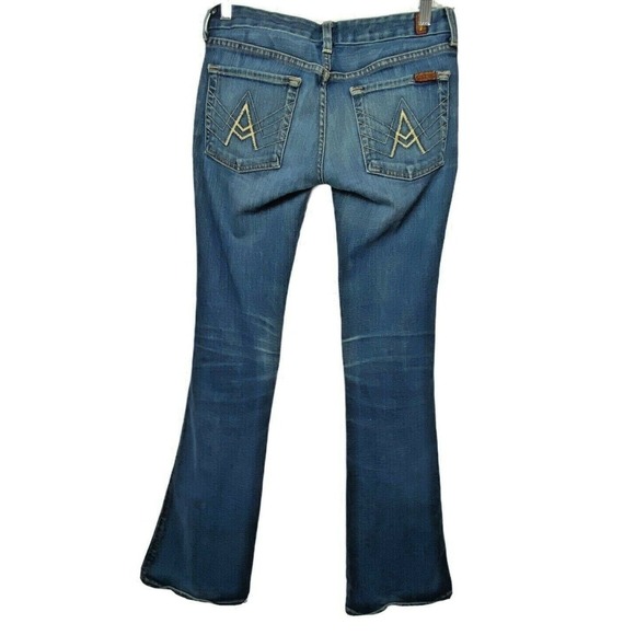 7 for‎ All Mankind Jeans Womens TAG SIZE 27 ~ 30 x 34 A Pocket Bootcut Low Rise - Picture 1 of 12